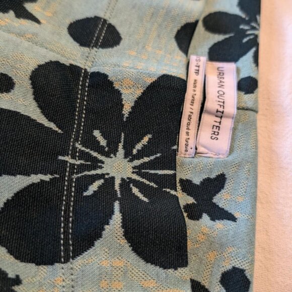Urban Outfitters Green Floral Flare Pants Bohemian 80s Summer Size XXS - Picture 4 of 7